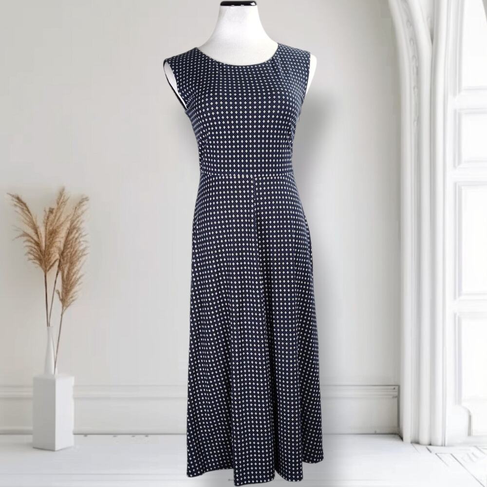 Weekend Max Mara NWT Navy Fit Flare Midi Dress Stretch Jersey Size S - Picture 1 of 16